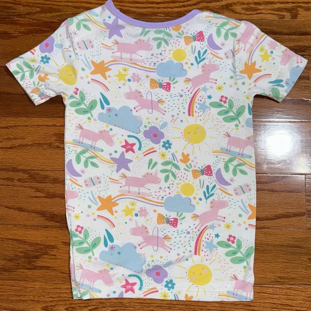 Magnetic Me Girls Sunny Day Vibes Unicorn Flower Soft Modal Pajama Shirt Size 4T